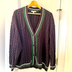 JW Anderson & UNIQLO Navy and Green Cardigan Sweater